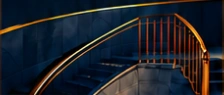 Architectural staircase with gold detailing